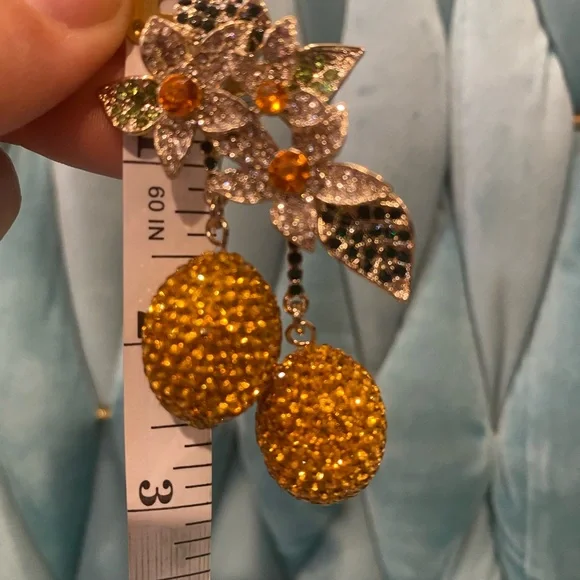 DIVINE 🍋 Marina Rinaldi Crystal Limonaia Earrings Lemons 🍋 - Picture 10 of 15